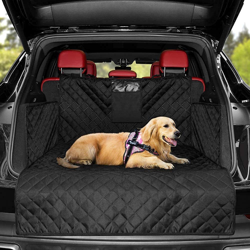 KYG Universal Kofferraumschutz Hund, Kofferraumdecke mit Ladekantenschutz und Seitenschutz, Wasserabweisend & Pflegeleicht, Ideale Kofferraumschutzmatte mit Kratzerschutz für Kombi, Van und SUV